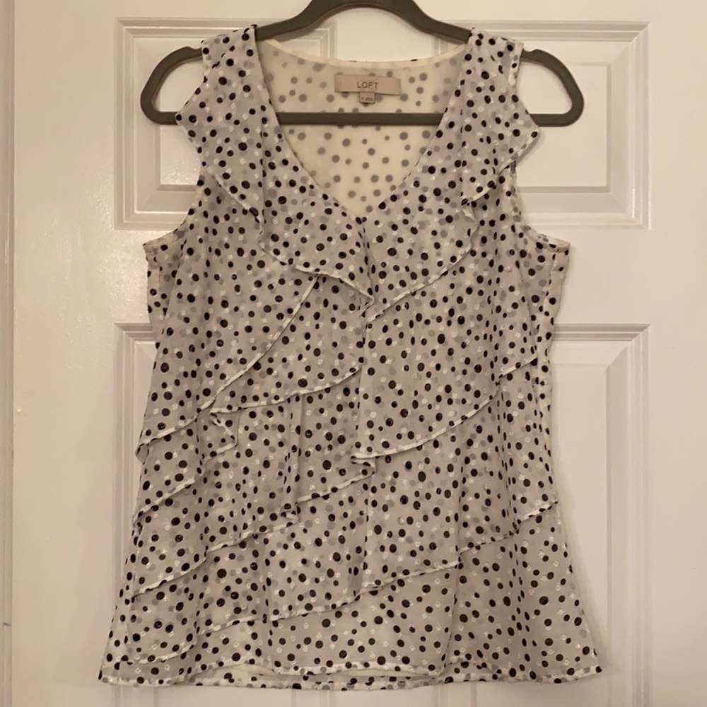 Classy ruffle tank top.